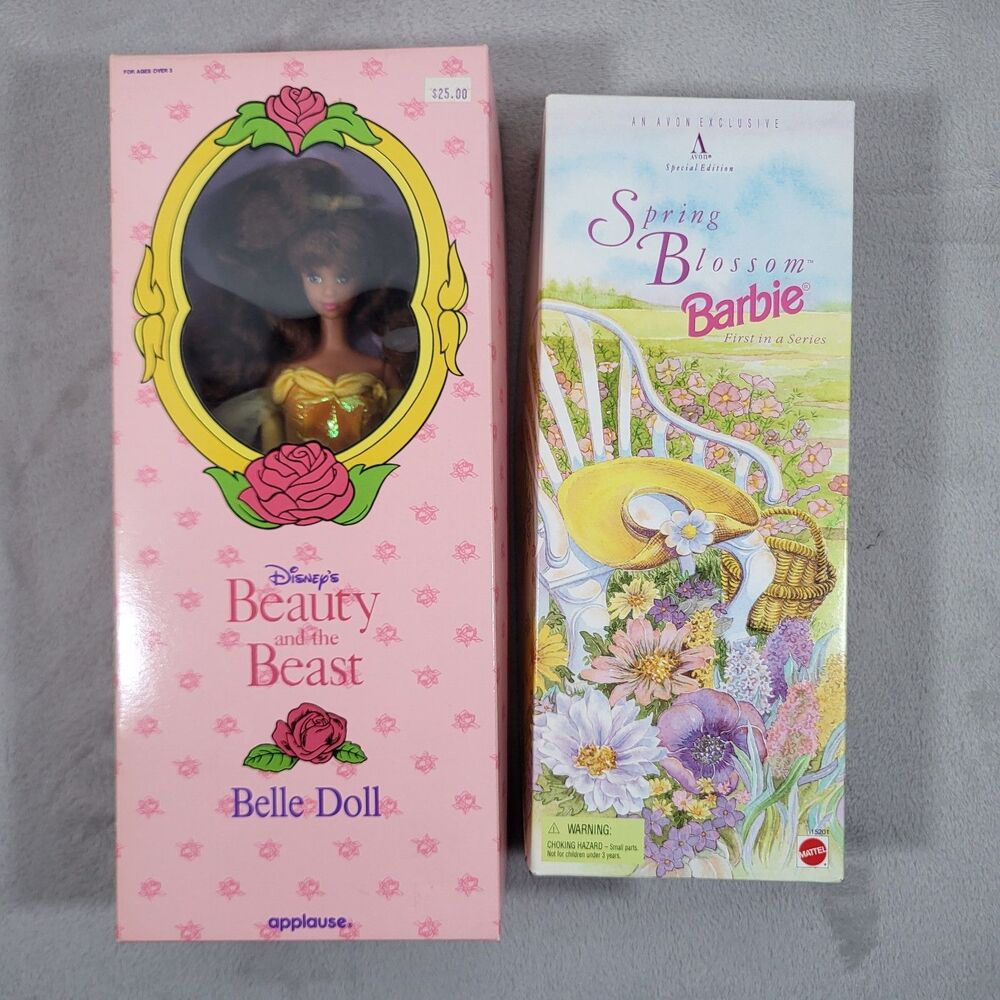 Vintage 1990s Barbie Doll Lot Spring Blossom Avon Disney Belle Applause BATB NIB